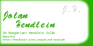 jolan hendlein business card
